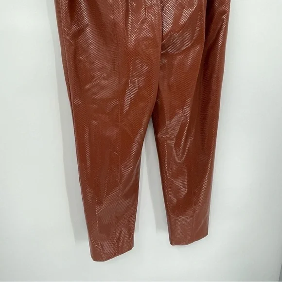 Camila Coelho Filomena Pant in Cognac size Large Women’s Faux Leather Lined - Picture 11 of 13